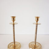 Paire de bougeoirs en laiton vintage