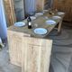 Farm table with extensions in solid oak
