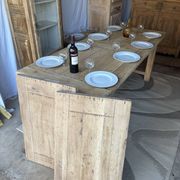 Table de ferme avec rallonges en chêne massif 