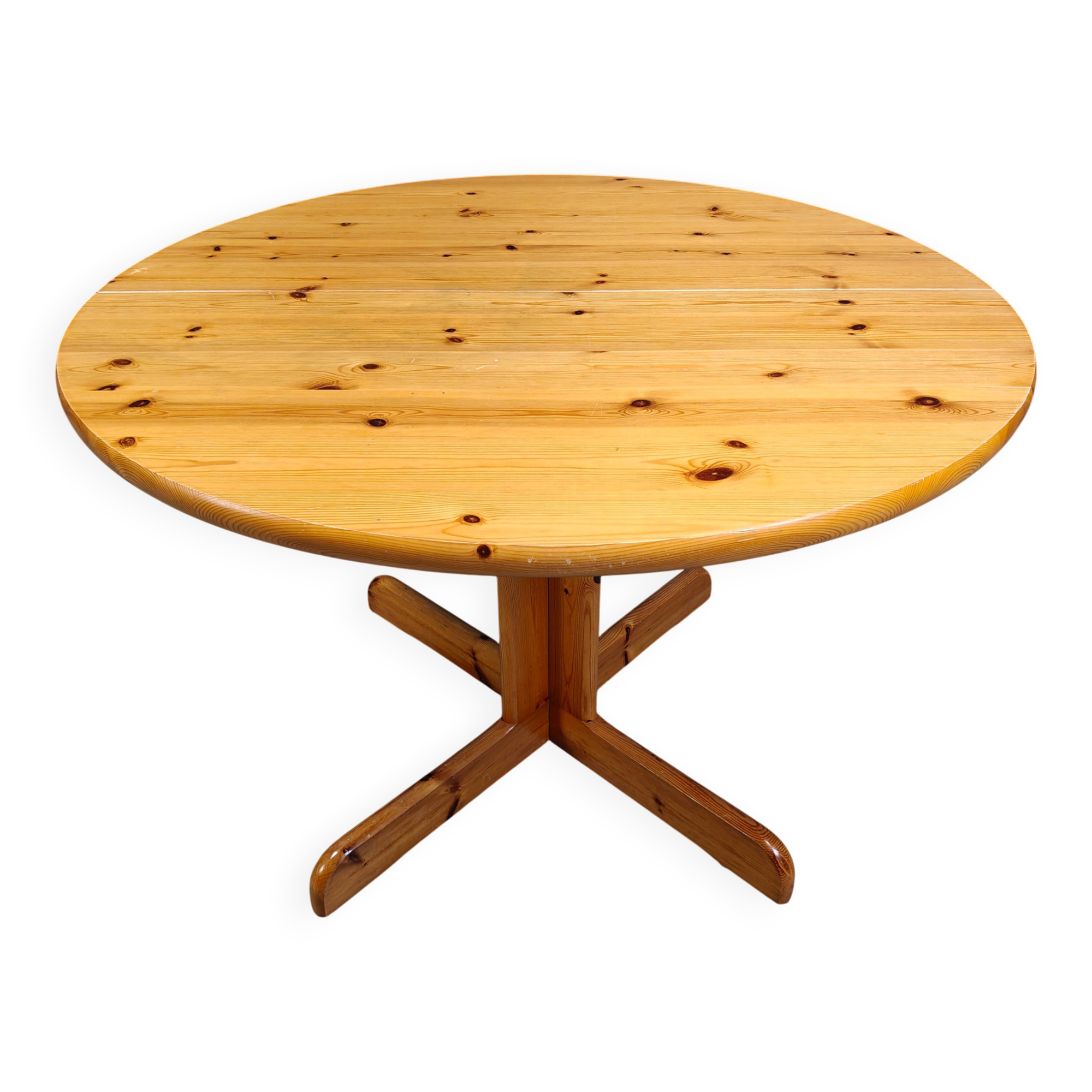Rainer Daumiller style pine wood dining table, 1970s