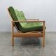 Danish Freestanding Teak Sofa in Green Corduroy, 1970s