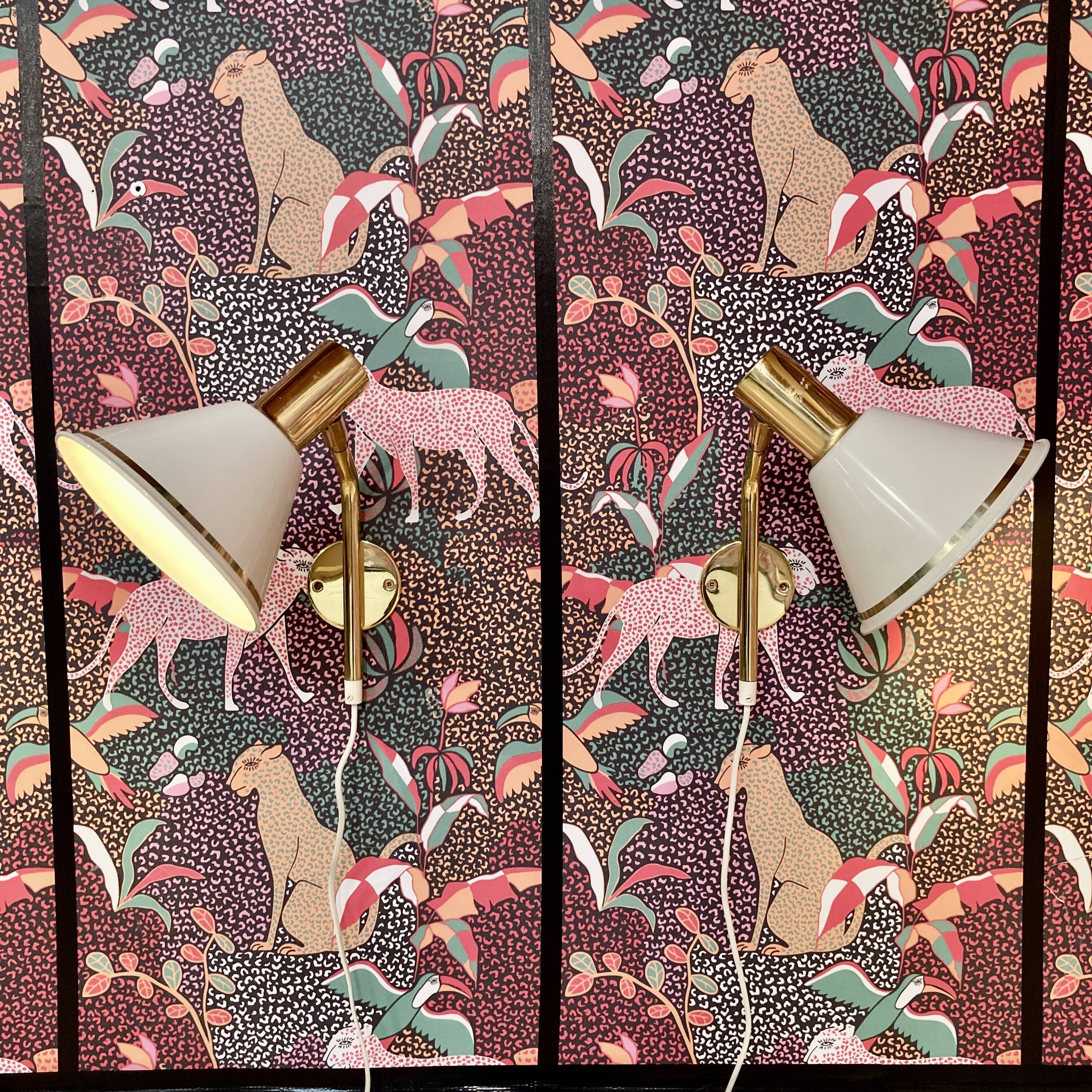 Pair of modular wall lights, Scandinavian design, 1960s.