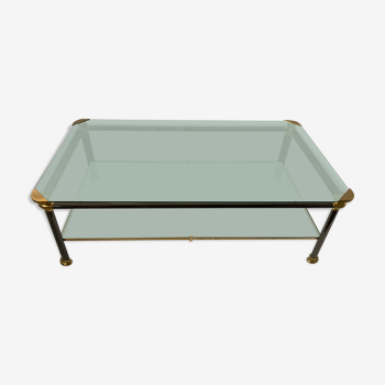 Table basse verre et laiton