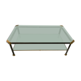 Glass and brass coffee table