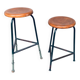 Set of Industrial Green Tripod Stool Set, Belgium, 1950s