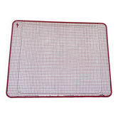 Plateau rectangulaire en métal rouge grillage 1980