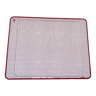 Plateau rectangulaire en métal rouge grillage 1980