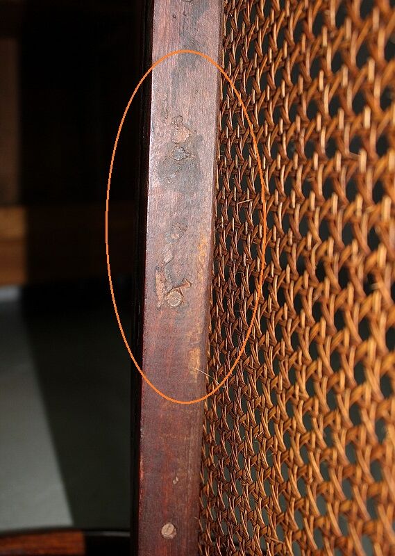 Rocking chair and his foot rest, in beech 1900