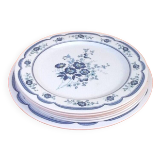 6 assiettes plates / 1 plat de service   décor floral