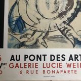 Poster H by Waroquier At the Pont des Arts Paris 1960