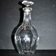 Antique Malmaison Harcourt flat-cut crystal decanter 21cm