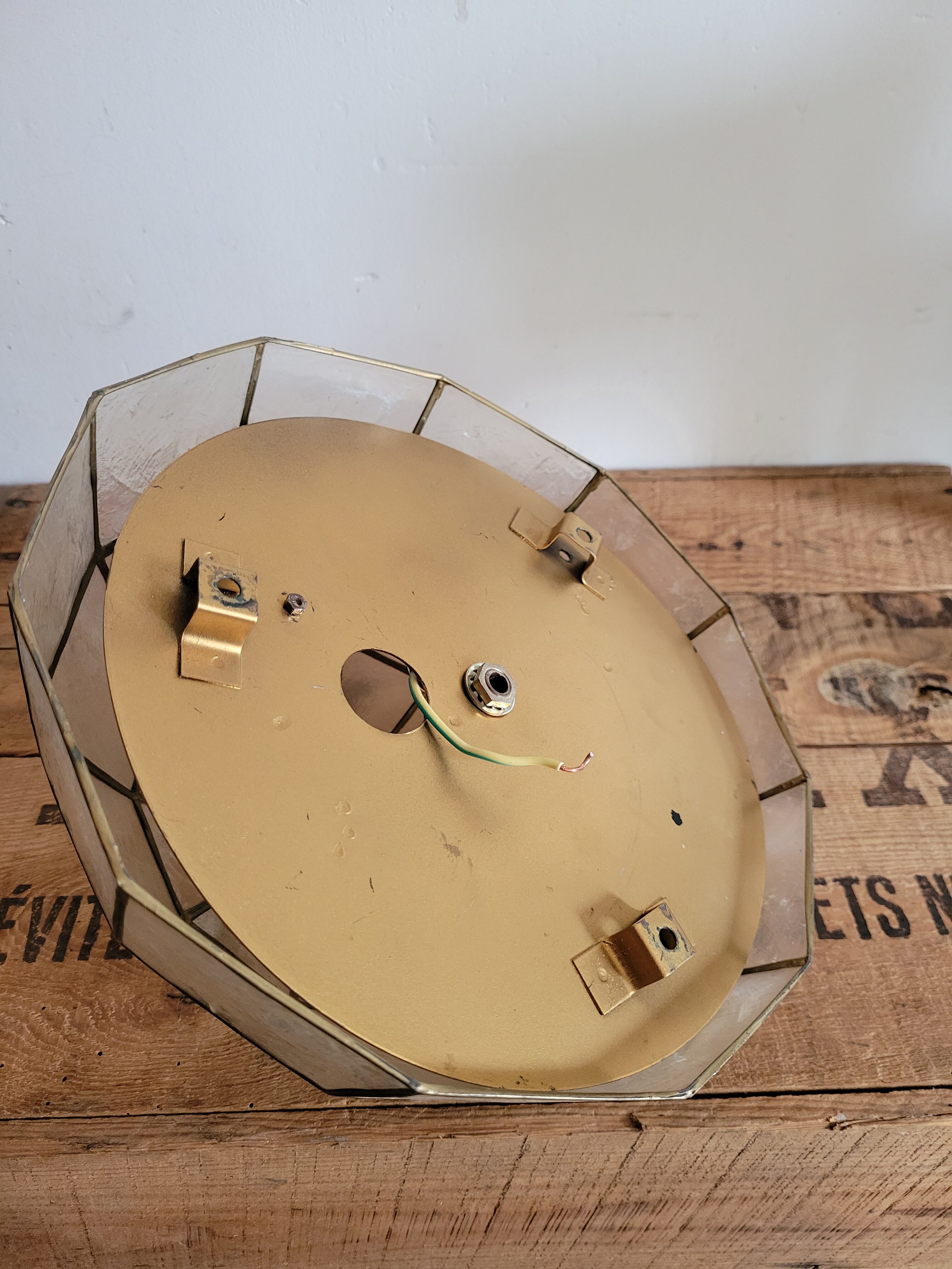 Mother-of-pearl and brass ceiling light