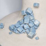 Design rocking vase in glazed ceramic with crystal decoration, 34 cm