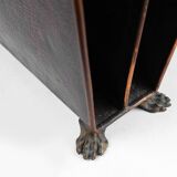 Mid-century magazine rack in hammered copper, France ca. 1900