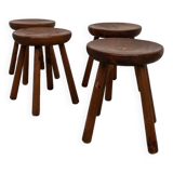 4 hammered brutalist stools