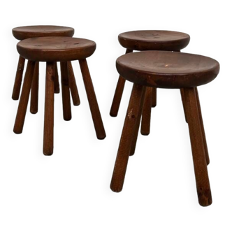 4 hammered brutalist stools