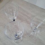 3 wine/water glasses Crystal d'Arques model Venice Sapphire blue