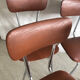 4 chairs in brown skaï and metal vintage year 60