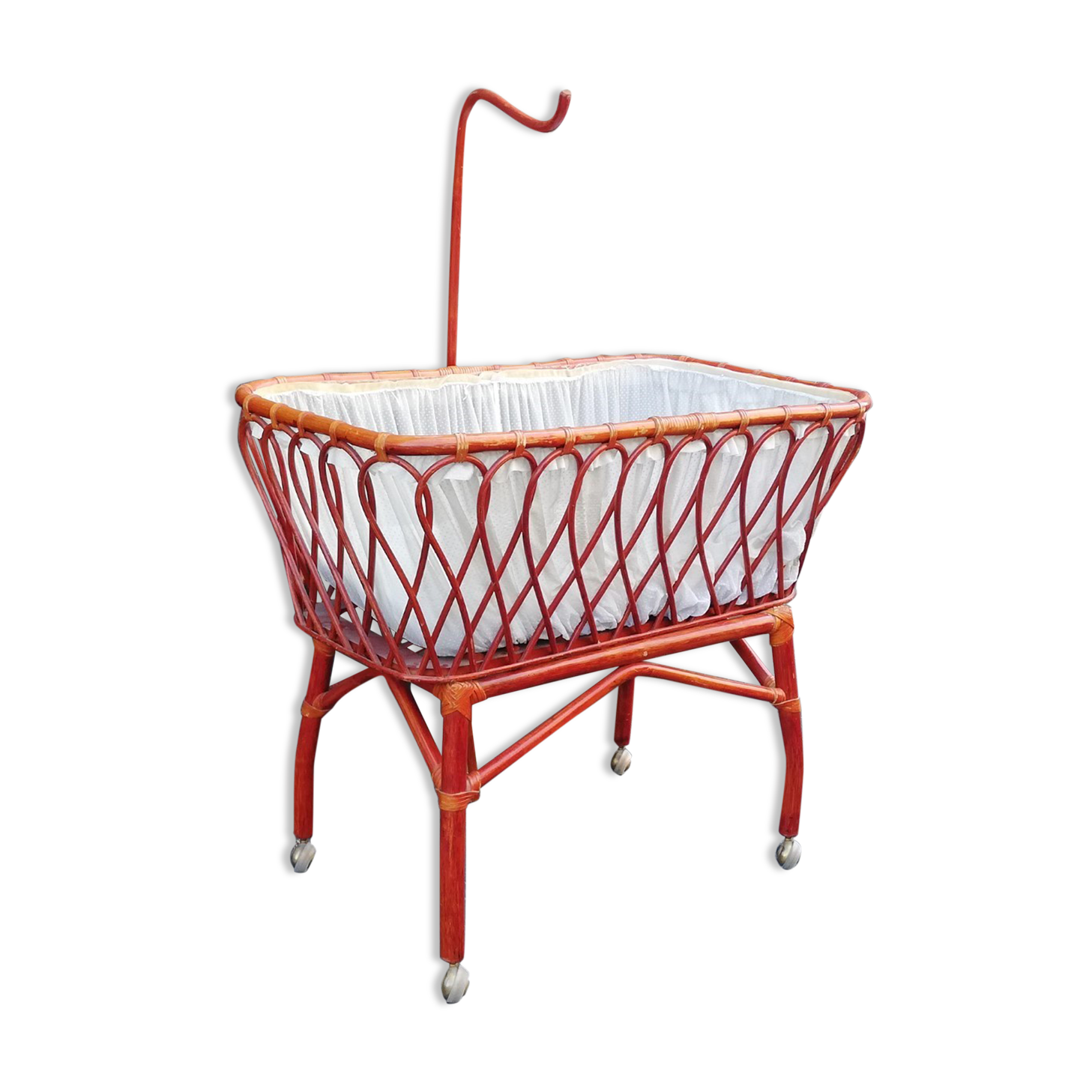 Rattan baby cot 70s