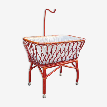 Rattan baby cot 70s