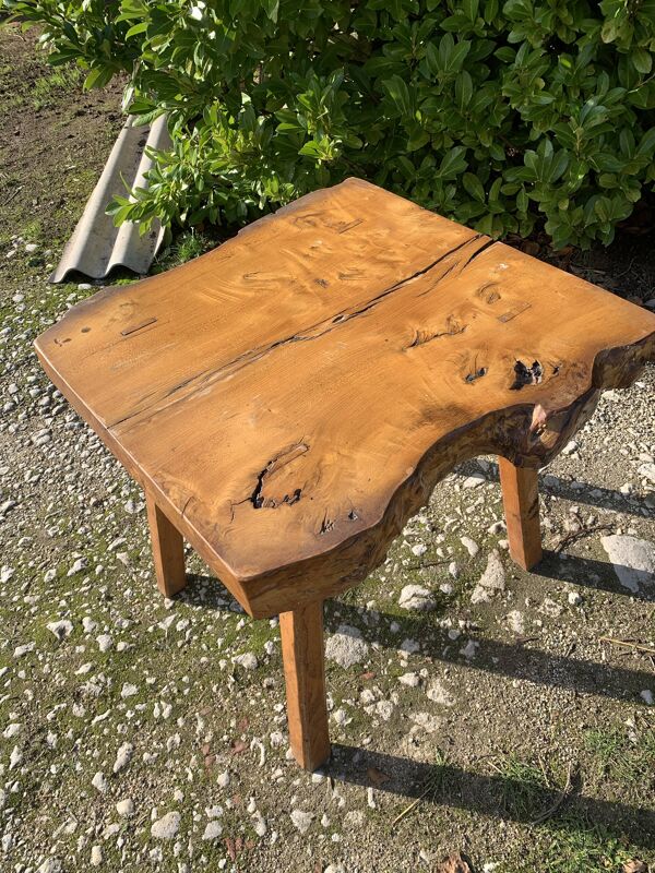 table à manger en orme brutaliste bois massif