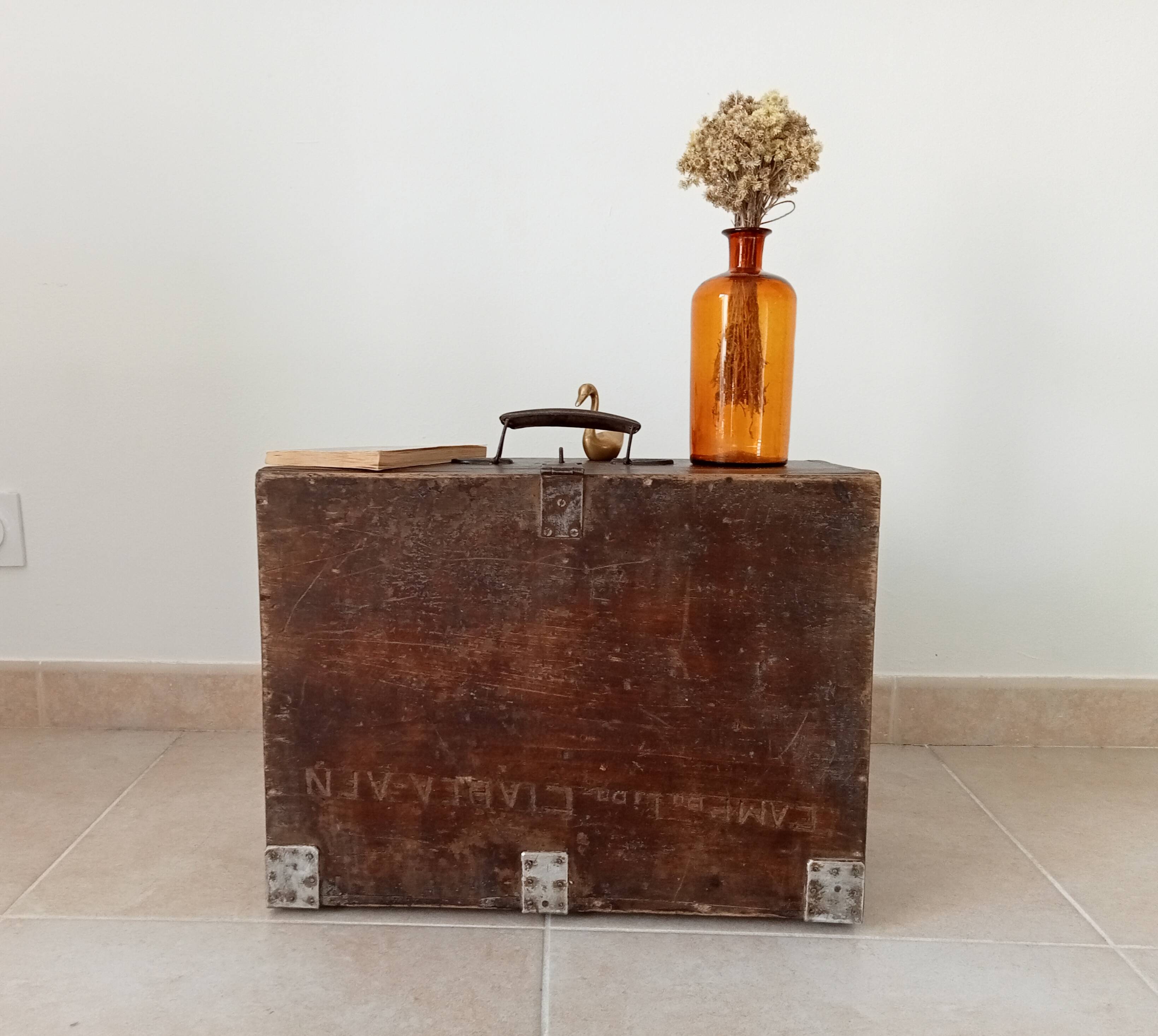 Wooden military suitcase from the 1950s