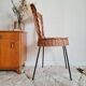 Rattan chair and metal base 50s