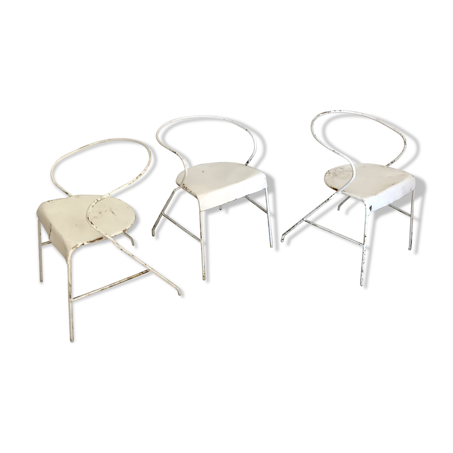 White metal chairs