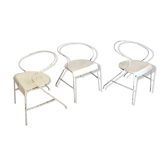 White metal chairs