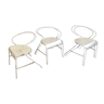 White metal chairs