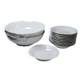 Service à dessert Limoges L&Cie Lafarge en porcelaine blanche 12 pièces, années 60-70