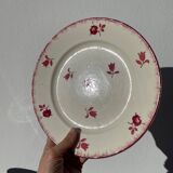 4 old Luneville flower plates