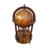 Wooden globe bar furniture on roulette