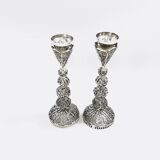 Pair of silver candle holders