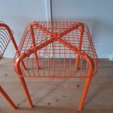 Pair of orange mesh stools Vasteron Ikea