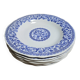 Lot of 6 deep plates Gien with blue patterns in perfect condition.