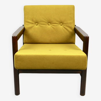 Vintage Armchair in Yellow Olive, 1970s