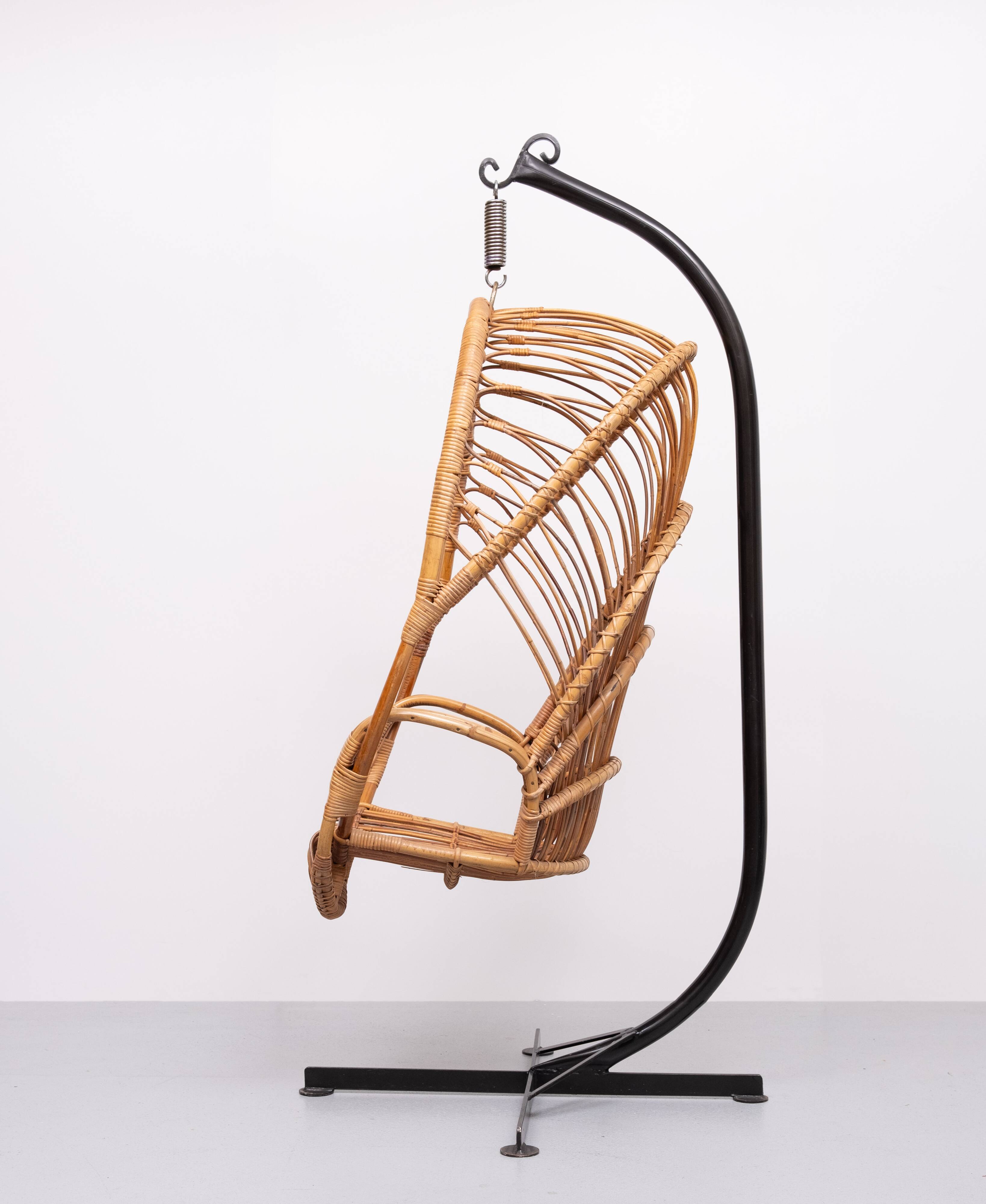 Rattan Hanging Chair by Rohe Noordwolde Holland 1960s