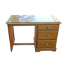 Solid pine desk with 3 drawers wooden tray with protective glass