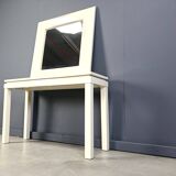 Console française vintage en bois laqué avec miroir, années 1980