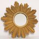 Mid-century modern Italian golden sun mirror, 1960s