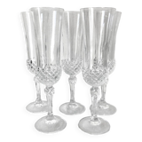 Set de 5 flûtes à champagne en verre taillé