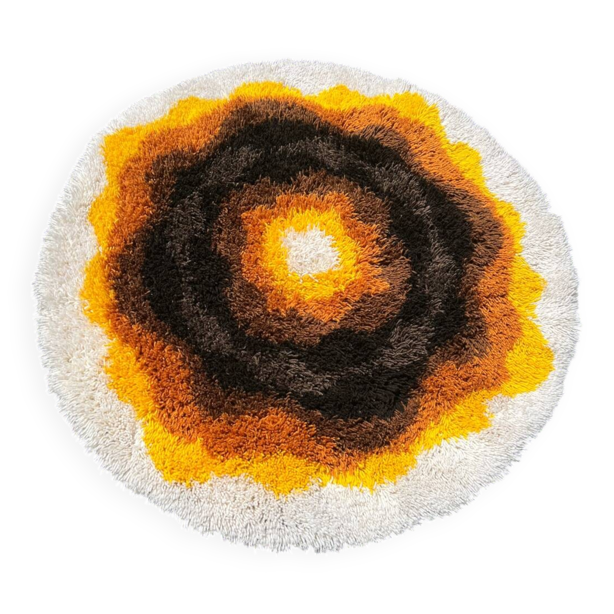 Vintage round psychedelic rug