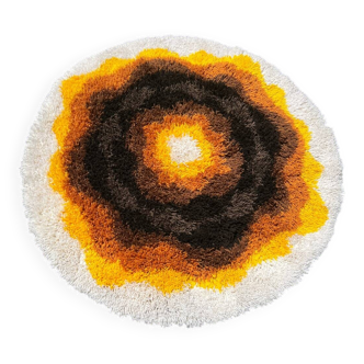 Tapis vintage rond psychédélique