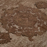 Handmade Carved Anatolian 1970s 215 cm x 292 cm Brown Carpet