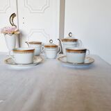 Lujoso Play para Café o Tee para respaldo en Porcelana Tharaud Limoges Modelo Austerlich