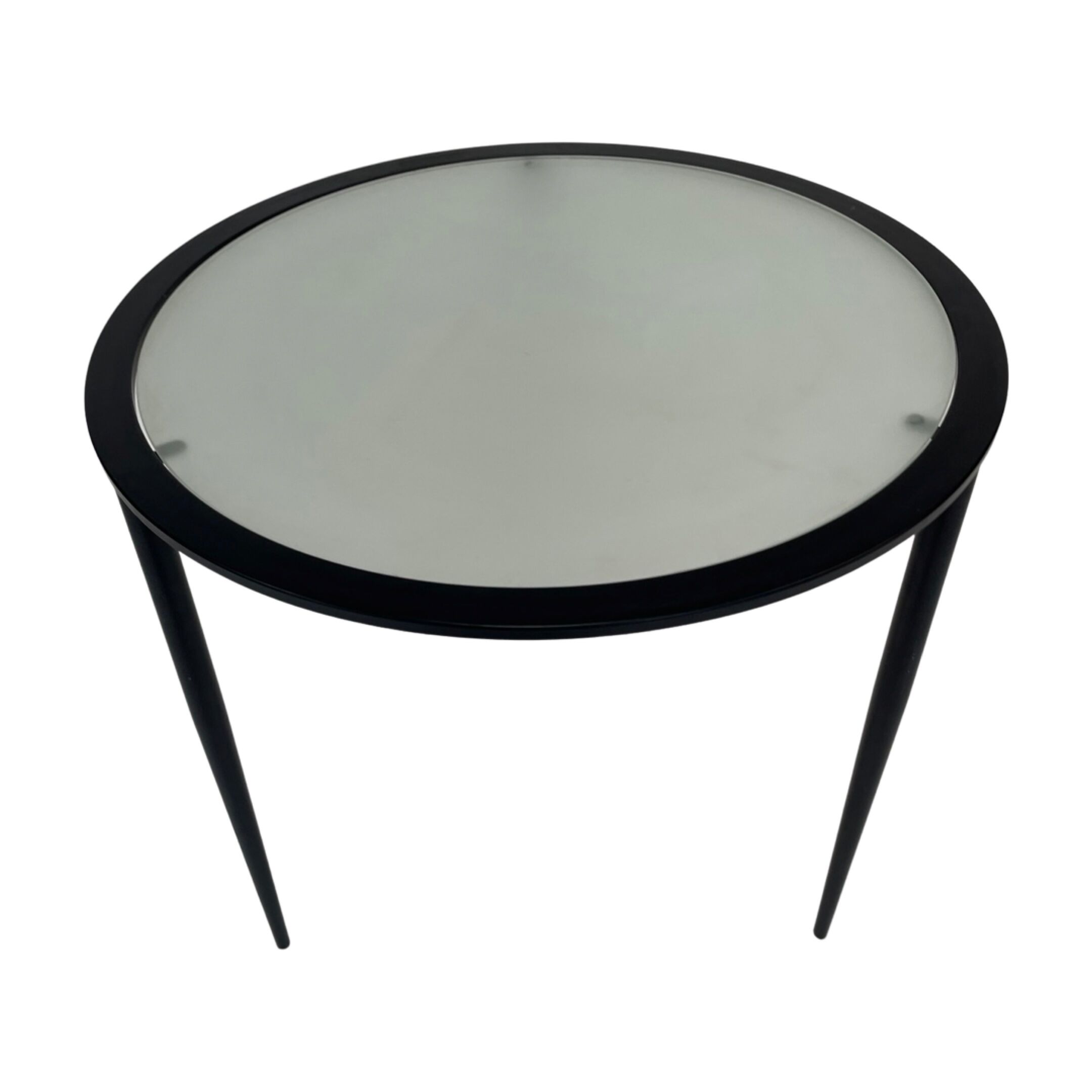 Vintage side table 80s metal and glass