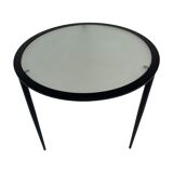Table d’appoint vintage métal et verre des années 80