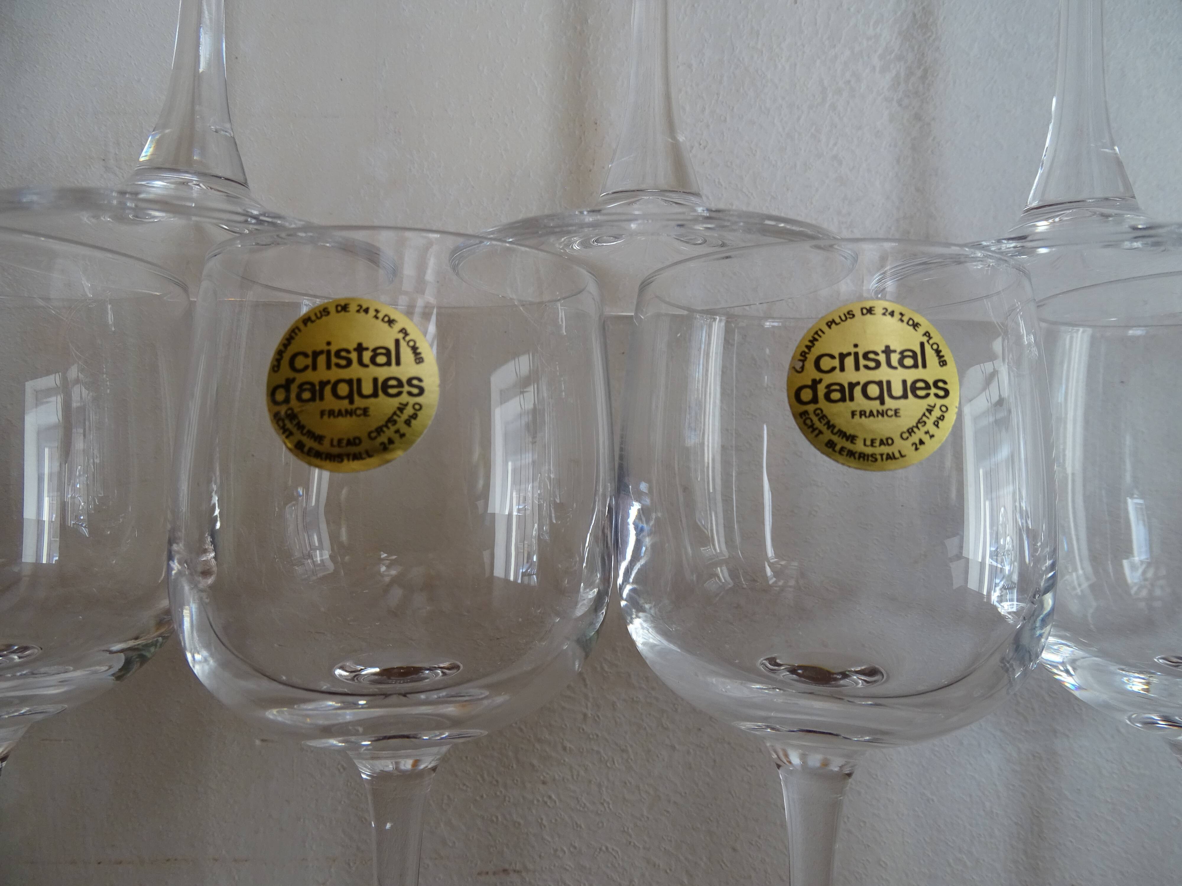 12 glasses of Arques crystal wine model Briançon 12 cl in boxes