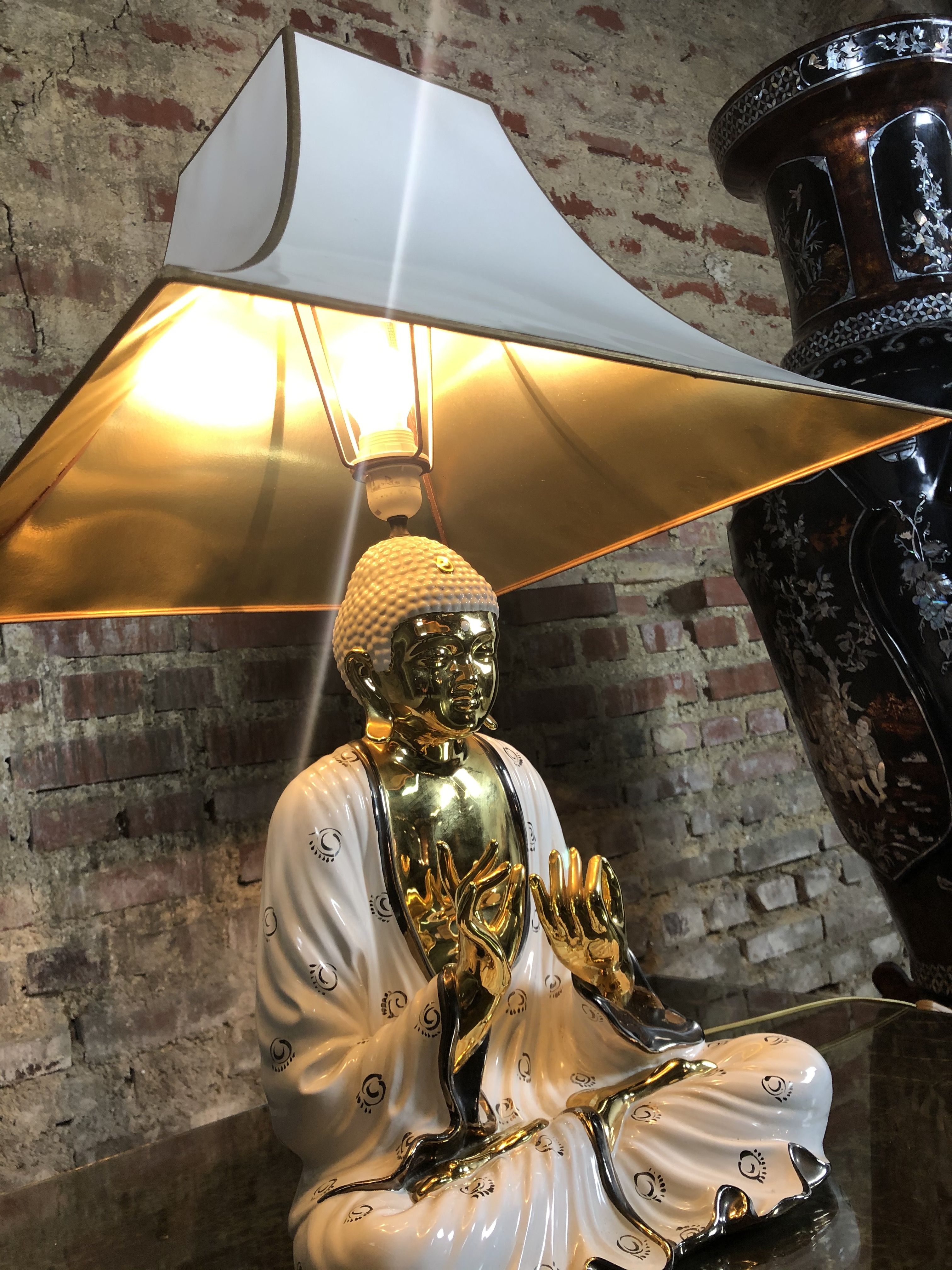 Buddha ceramic lamp Italy 1970s